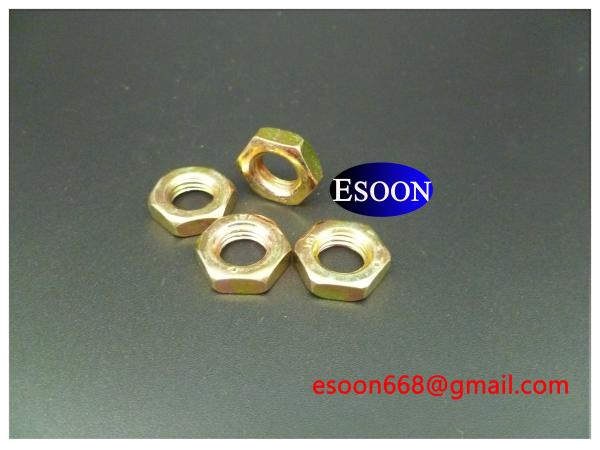 M14-1.5/M14-2.0 DIN439 Hex thin nut YZP(Yellow Zinc Plated),Carbon steel Grade 8.8 Class,DIN936