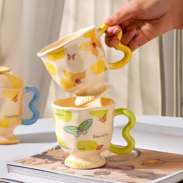 Butterfly Ceramic Mug with USB Heating Base 300ml
