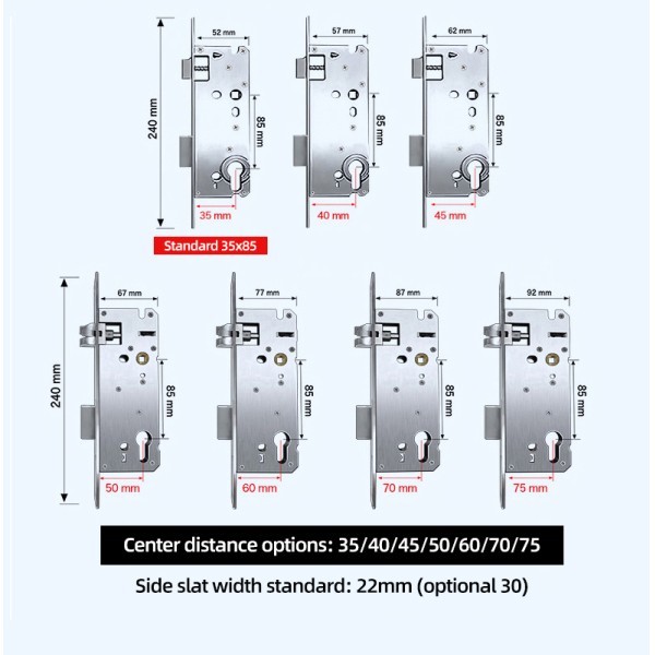 Stainless Steel European Standard Smart Lock Outdoor Waterproof Fingerprint Lock Narrow Frame Door Aluminium Alloy Door Lock