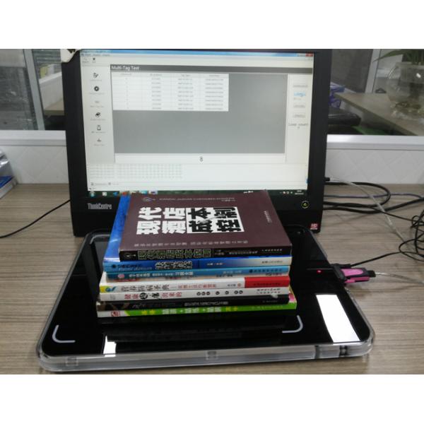ISO15693 Library RFID Reader Staff Workstation For Books Check In / Out Acrylic Surface