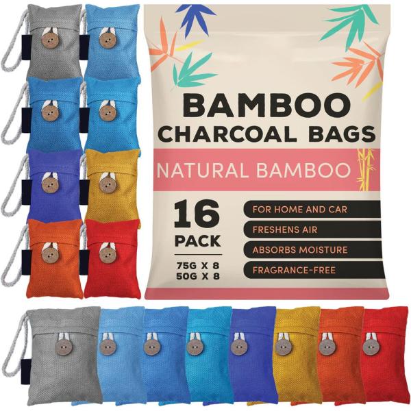 8x50g and 8x75g Bamboo Charcoal Air Purifying Bag for Fragrance-Free Air Purification