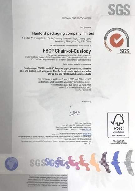 Hanford Ceramic product factory Сертификации