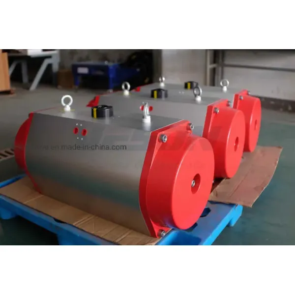 Max-Air Type Hard Anodized Aluminum Pneumatic Air Actuator with ISO5211 & DIN3337 Standard and Travel Adjustment ±5º
