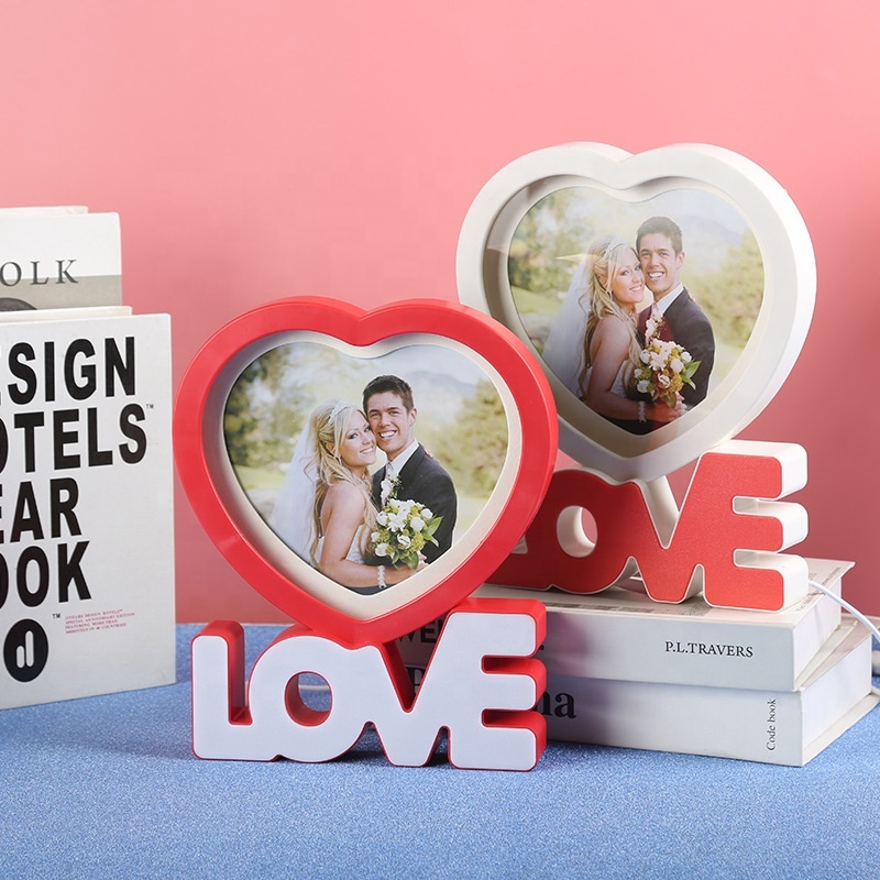 Personalized Valentines Gift Sublimation LOVE LED Magic Makeup Mirror Blanks Custom Picture Frames