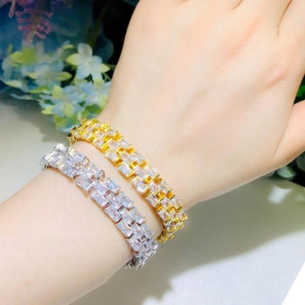 Fashion Tennis Bracelets For Women Ladies Wedding Rainbow Bangle Colorful Zircon Charm Bracelet Hand Chain Jewelry