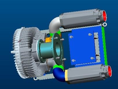 Motorless Bare Shaft Air Blowers Drive By Belt , Low Noise Side Channel Blower