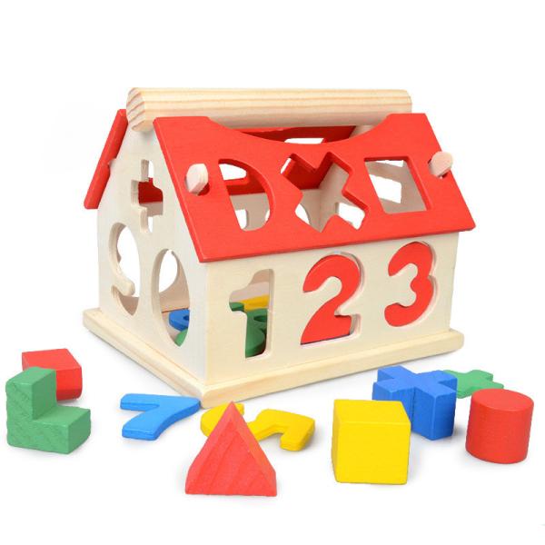 OEM Wooden Digital Number Blocks House For Developing Intelligence