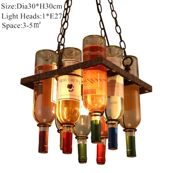 Vintage Wine Bottle lights for Bar Resturant Colourgul glass bottle pendant lights industrial bar light(WH-VP-87)