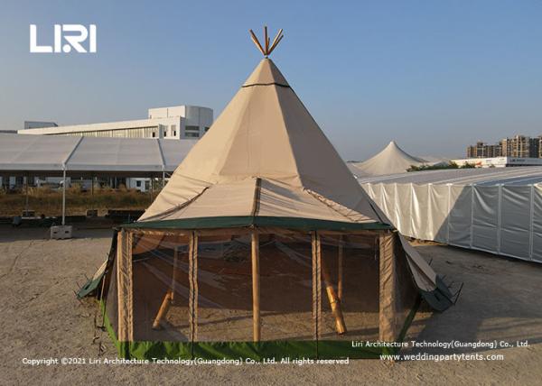 20 People Capacity Wooden Luxury Glamping Tents For Outdoor Dinner