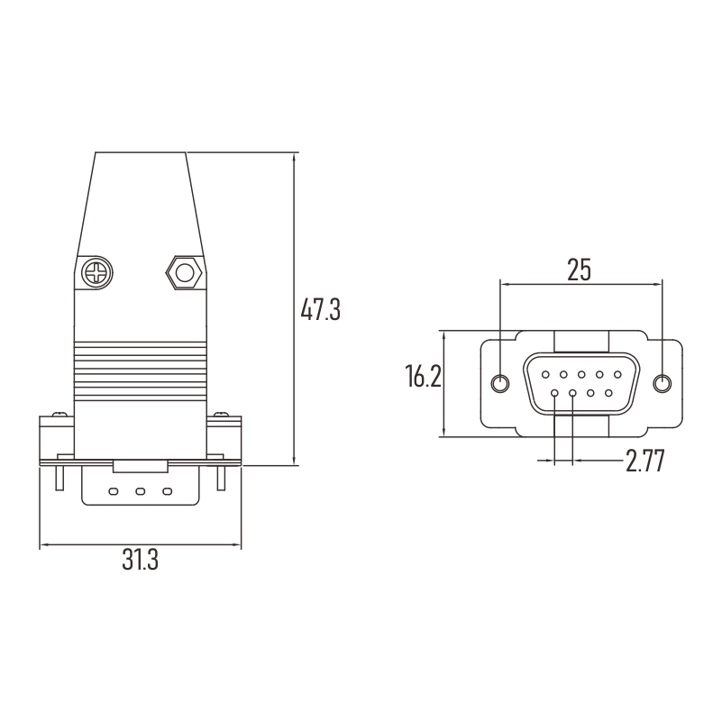 IEC 60807 3 9 прекращение Wireable поля соединителя IP69K раковины Pin d паяя