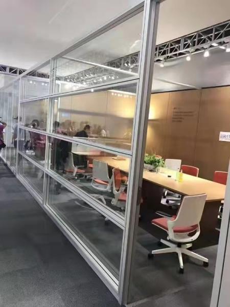 Contemporary Glazed Partition Glass Office Walls Panel Acoustic Insulation