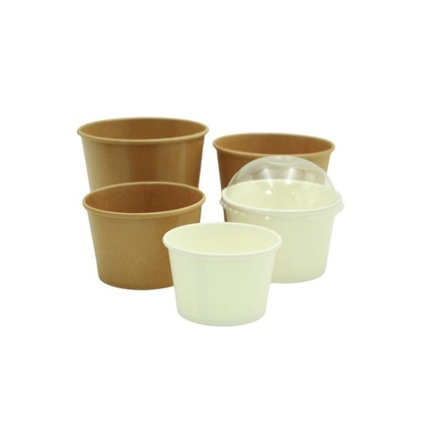 Disposable Paper Bowls & Dessert Cups for Sundae Bar Supplies Leak-Resistant Gelato Bowls for Ice Cream Socials
