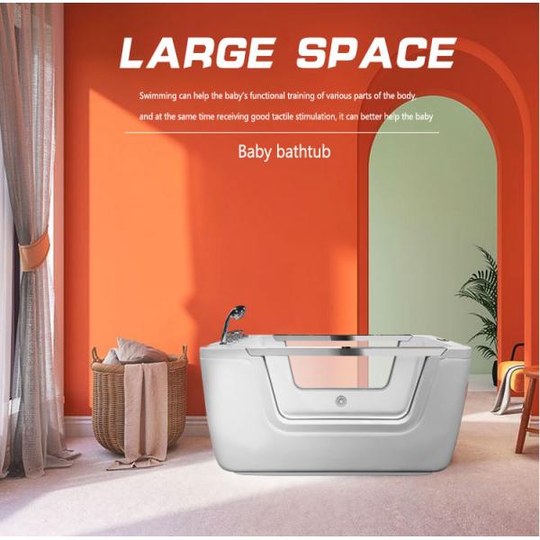 Side Glass Baby Spa Bathtub Air Bubble Freestanding Hydrotherapy Soaking