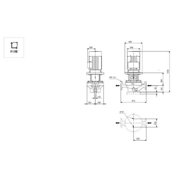 Pompe de circulation en ligne verticale multicellulaire Grundfos TP 100-1410/2, pompe de surpression