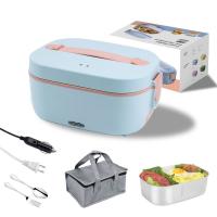 Boîte de déjeuner électrique 80W Boîte de déjeuner chauffée 1.5L Résistant à la chaleur portable avec séparateurs amovibles