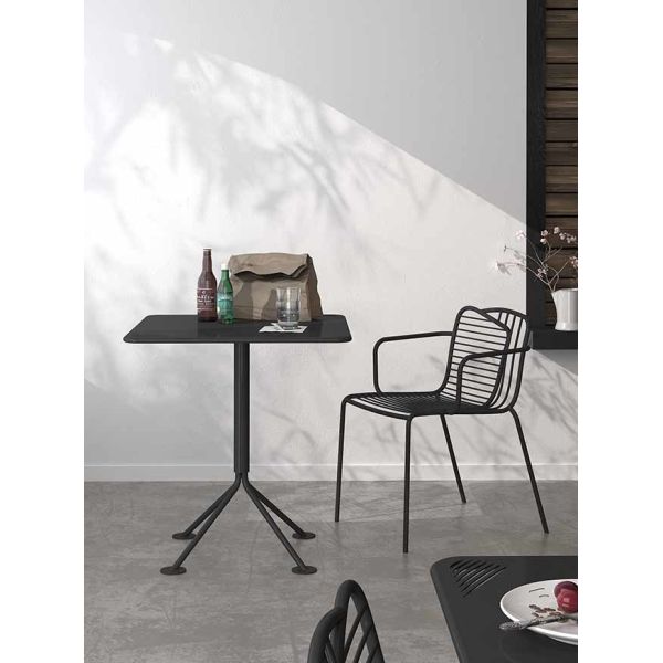 DuPont Powder Coated Round Black Outdoor Table Metal Spider Leg For Bistro Patio