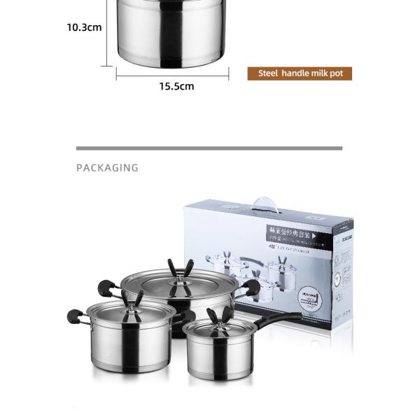 Amazon Multifunctional Kitchen Cookware Silver Cooking Pot Set Stainless Steel Pans And Pots Set With Lid