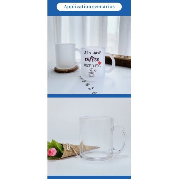 Factory Direct 11oz Frosted Glass Cup for Sublimation Personalized 11oz Mug for Promotional & Business Gifts