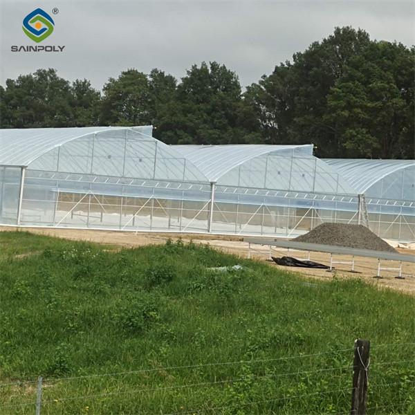 Double Po Film Gothic High Tunnel Greenhouse High Strength Anticorrosive