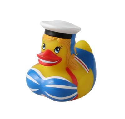 Sexy Sailor Decorated Personalised Bath Duck Vinyl Floating 10cm Length Lady Duck