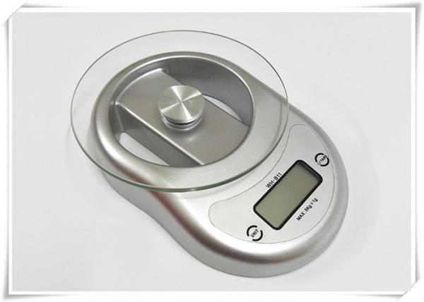 Silver Color Tempered Glass Digital Scale With 5000g Maximum Load