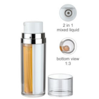 JL-LB321 Dual Chamber 1/3 Plastic Lotion Bottles Bulk Custom Screw Sealing