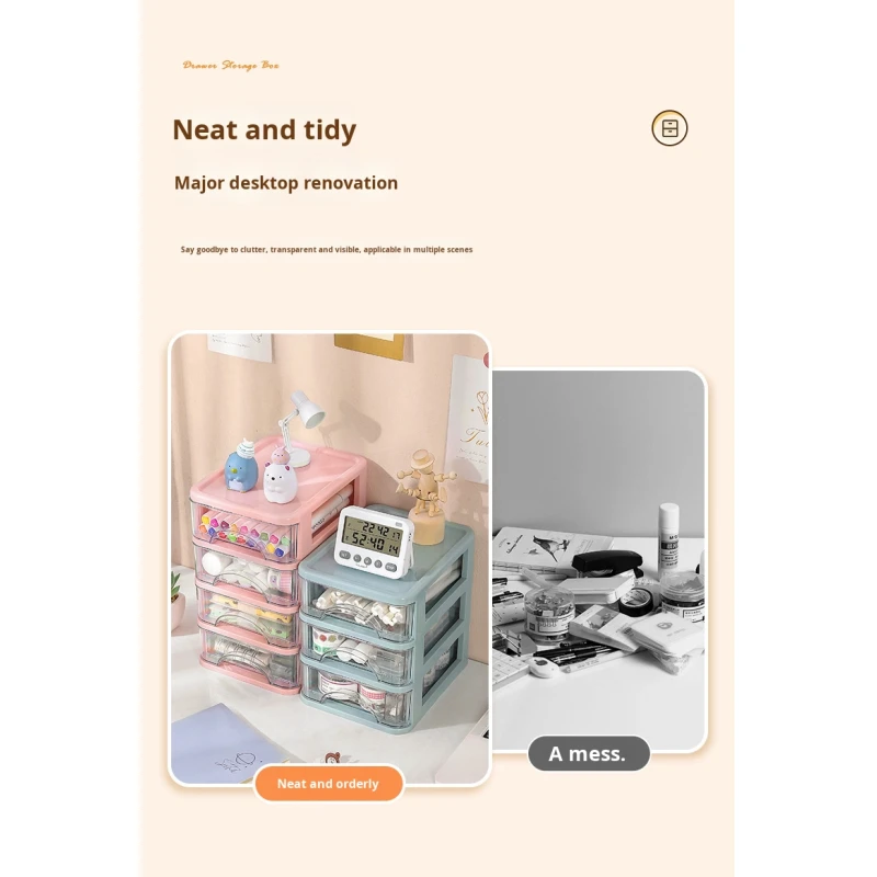 Multi-layer Plastic Desktop Storage Drawers Rectangle Office Organization Jewelry Cosmetics Storage Jewelry Storage Box