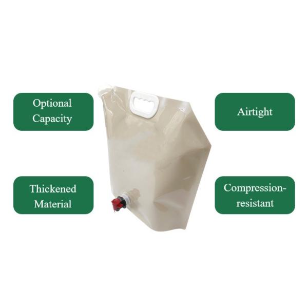 8L Reusable Plastic Water Pouch Outdoor Camping Hiking Portable Water Bags Drinking Flat Bottom Folding Water Bag with Spout