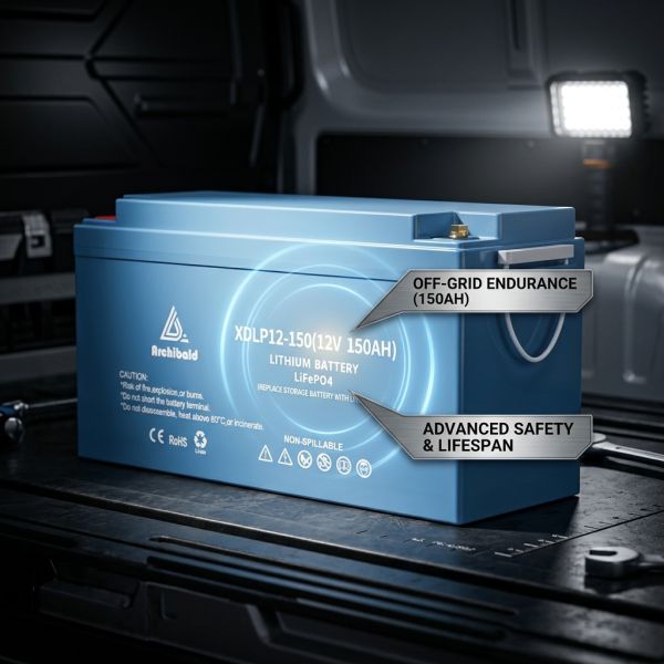 12V 200AH Dual-Purpose LiFePO4 Camper Van Lithium Battery Cranking Plus Deep Cycle for Off-Grid Van