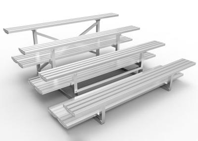 Anodized Outdoor Aluminum Bleachers Seat 150mm Riser Height With Double Foot Planks