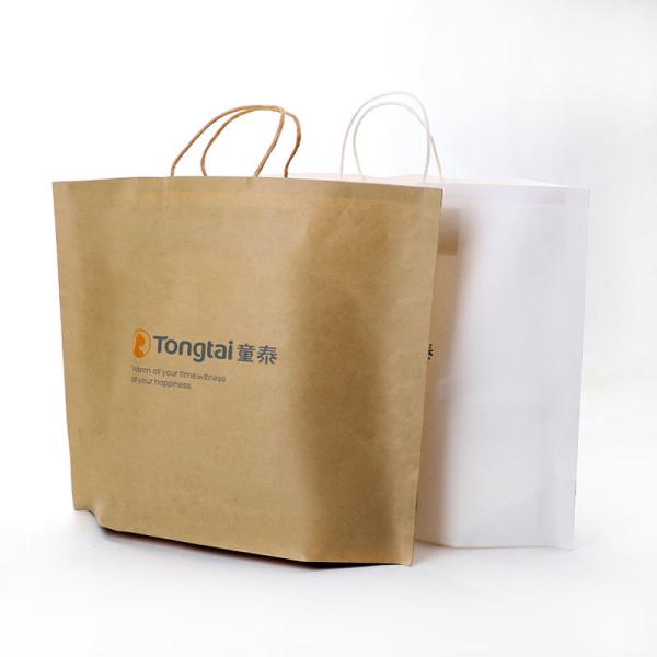 Customized Fashion Shopping Bag Take Away Food Bag Brown Kraft Clothing Paper Bag