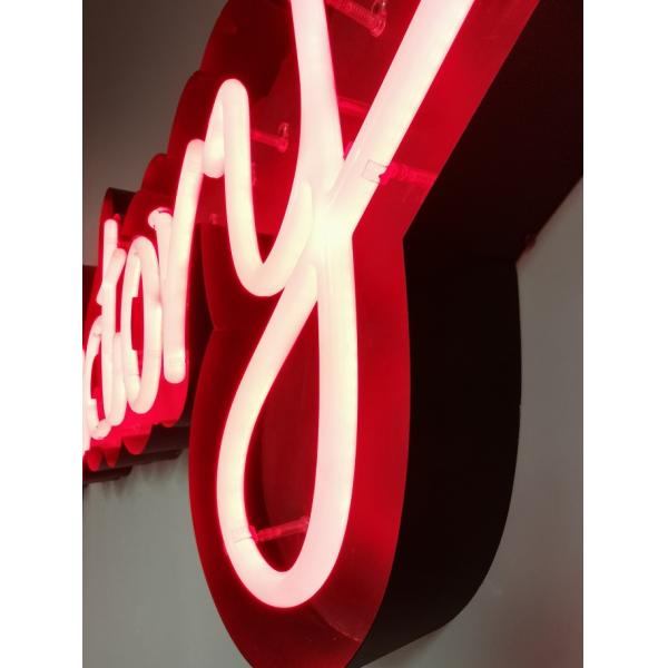 Stainless steel Custom Faux Neon Sign 12mm with metal housing