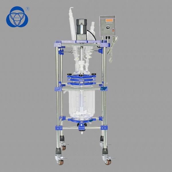 embarcação de vidro Jacketed de 220V 50Hz, reator de vidro químico semi automático