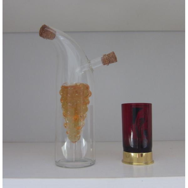 Банка формы виноградины двойного слоя стеклянная с крышкой для масла