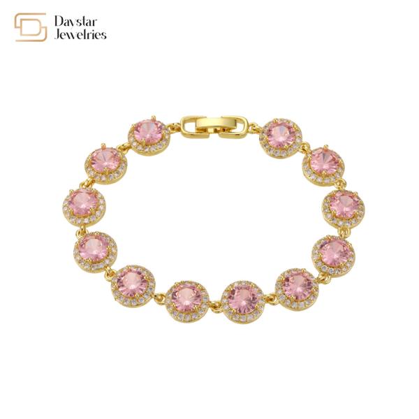 Women 18k Gold Bracelet Jewelry , Zircon Natural Diamond Bracelet