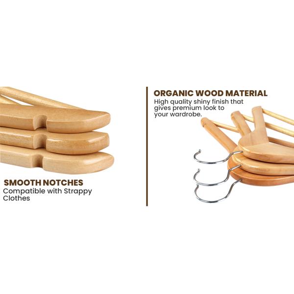 Solid Wood Suit, Premium New Fashion, Boutique, Wooden Hangers for Suit Coat Jacket, with Shoulder Grooves