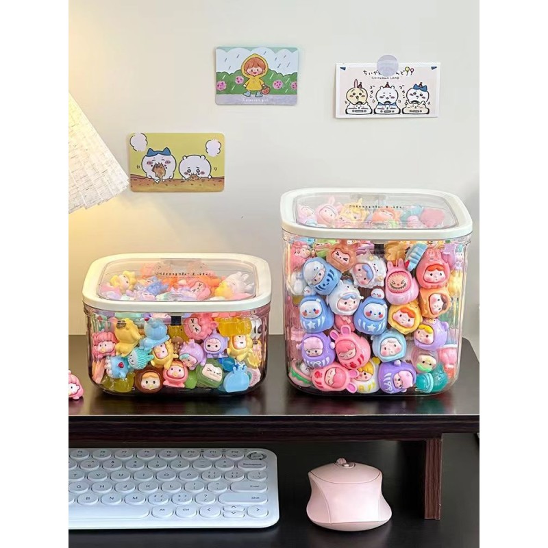 Factory Direct Minimal Vertical Stripe Design Large Capacity Toy Decor Storage Box Acrylic Transparent Dustproof Display Box