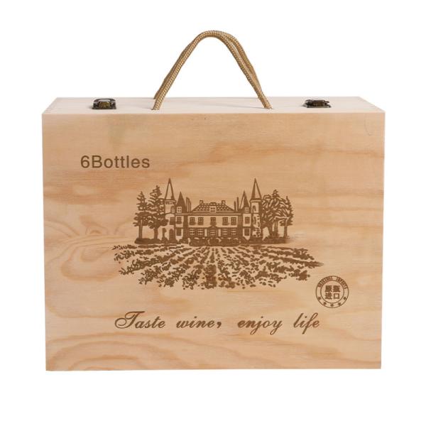 2-6 Bottles Solid Wood Wine Box for Gift Custom Order Accepted Immediately
