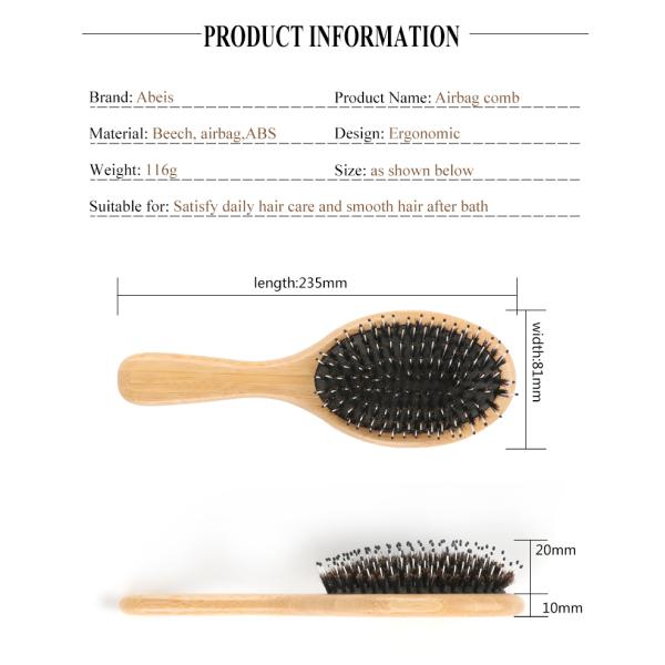 Laser Vent Wide Tooth Boar Bristle Hair Comb Wooden Anti Static Hair Brush For Women