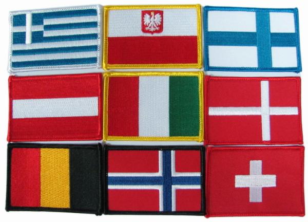 National Flags Custom Embroidered Patch Offset Printing PMS Sustainable