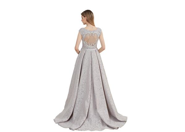 Unique Backless Wedding Bridesmaid Dresses / Bow Sash Long Wedding Dress
