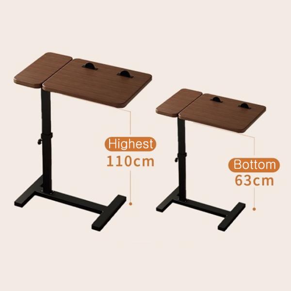 Movable Lifting Sofa Side Table, Balcony Bedroom Bedside Home Living Room Folding Coffee