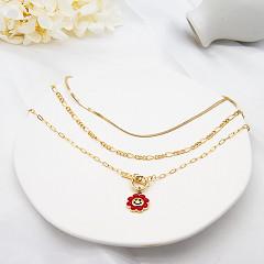 Colar de Barbie Diamond Castle Necklace Carnelian Pendant da forma do ouro para mulheres