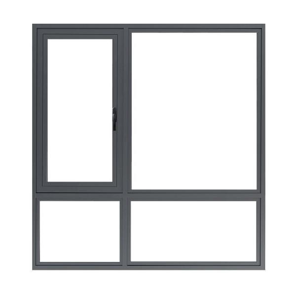 Aluminum Alloy Customized Casement Window with Double Glazing and Folding Screen