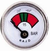 Brass Back Mount Diaphragm Fire Extinguisher Gauge With Mat / Polish Finishing