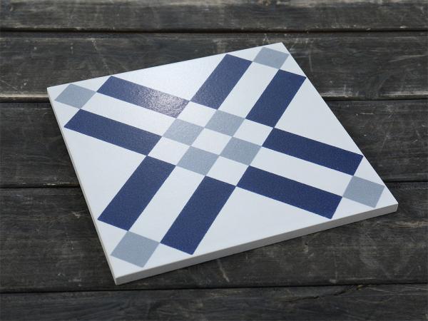 200x200mm de parede impermeável azulejos rústicos de cerâmica para varanda e azulejos de piso de interior azul e branco para banheiro