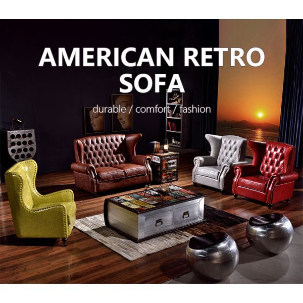 Nidea #8939 Customized Retro Traditional Living Room Genuine Leather Chesterfield Corner Sofa Set with Sponge Filling for Hotel & Villa Use