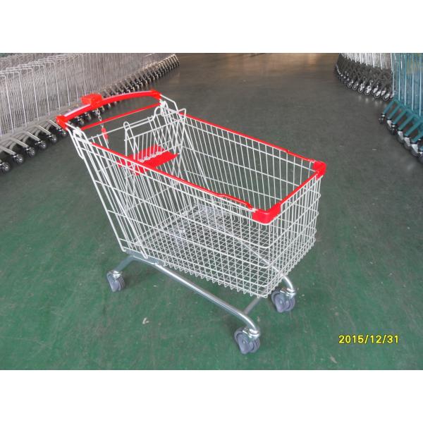 European 210L Supermarket store Shopping Cart With Curve Handle