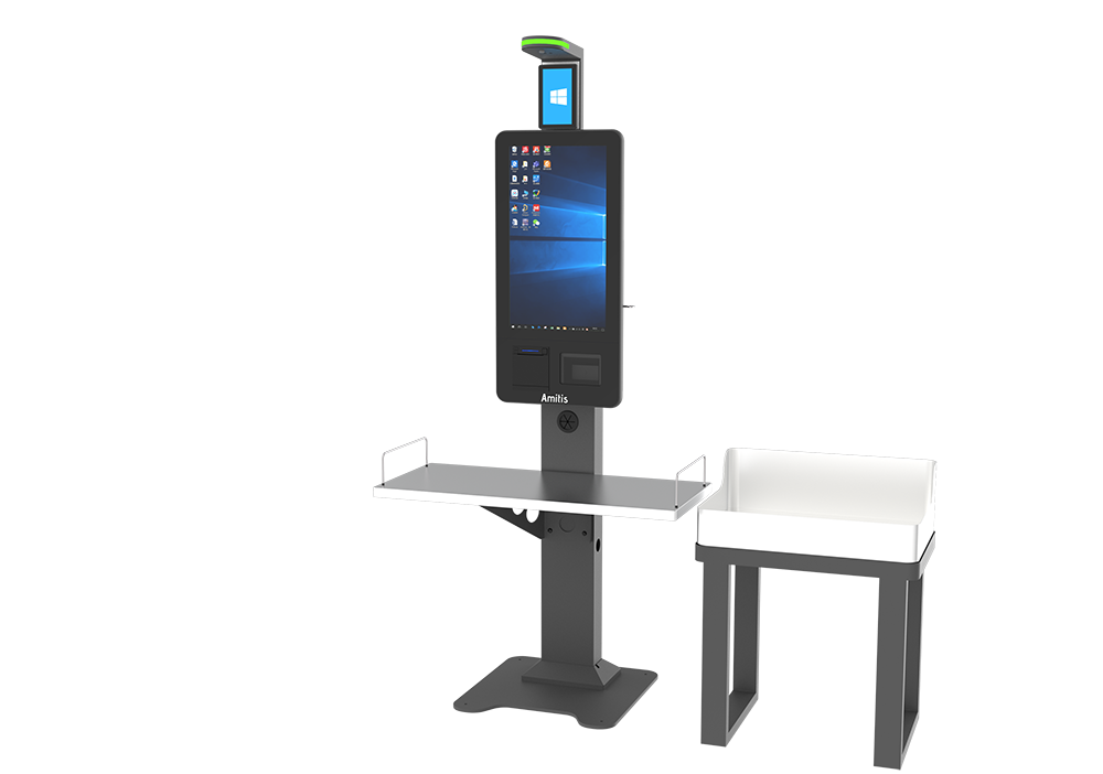 21.5 Inch Retail Self Service Terminal Kiosk Android Self Checkout Kiosk With AI Camera & Thermal Printer