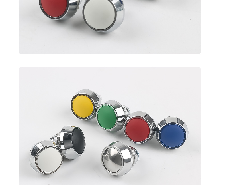 12mm Metal Pushbutton Switch, Screw Foot Welding Foot Semi-Oxygen Mini Ball Head Waterproof Self-Resetting Small Push button